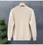 Korean Style Men's Sweater Vertical Stripes Round Neck Pullovers High Quality Inner Soft Knitted Fashion Versatile Undershirt