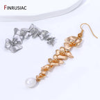 14K Gold Plated Brass Flower Tassel Pendant For Earrings Accessories,Flower Charms Pendant For DIY Jewelry Making Supplies