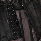 Willowy Women's Lingerie Sets Sexy Corset Lace Bra and Panty 2PCS with Stockings Sheer Outfits Sissy Girl's Intimate Underwear