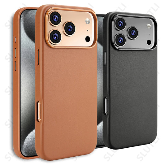 Magnetic PU Leather Phone Case For iPhone 18 17 Pro Max 16 15 14 Plus 13 Air For Magsafe Wireless Charging Shockproof Cover