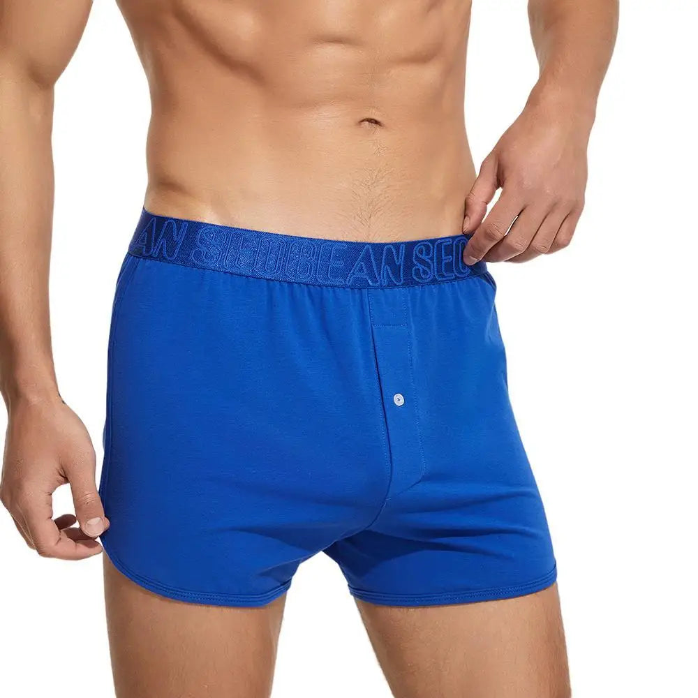 SEOBEAN Cotton Men's Boxer Shorts Loungewear Underwear Loose Fit Underpants Sleepwear Shorts Boxers for Men