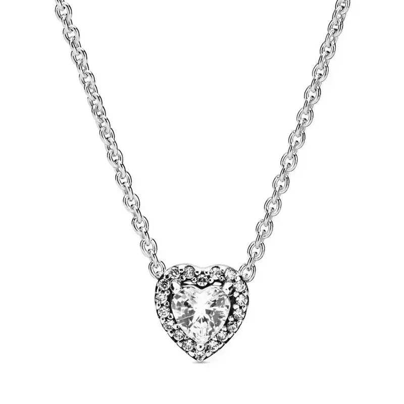 925 sterling silver heart-shaped ring necklace earrings sparkling luxury crystal women's jewelry set holiday surprise gift