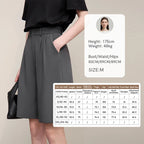 Amii Women's Shorts 2026 Summer New Commuter Versatile Pleated Loose Pants Women's Wide-leg Casual Five-point Pants 12622017