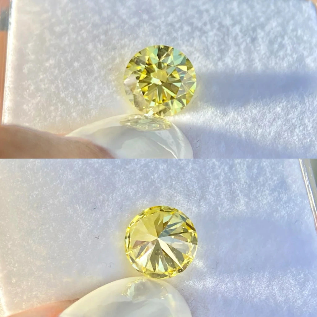 1.0-2.0ct Yellow Round Cut Lab Created Diamonds VS1/VS2 Fancy Yellow Lab Grown Diamond For Custom Jewelry IGI Certificate