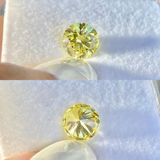 1.0-2.0ct Yellow Round Cut Lab Created Diamonds VS1/VS2 Fancy Yellow Lab Grown Diamond For Custom Jewelry IGI Certificate