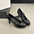 Thin High Heel Women Mary Jane Shoes Concise Shallow Belt Buckle Shoes Spring Autumn Ladies Elegant Wedding Dancing Pumps