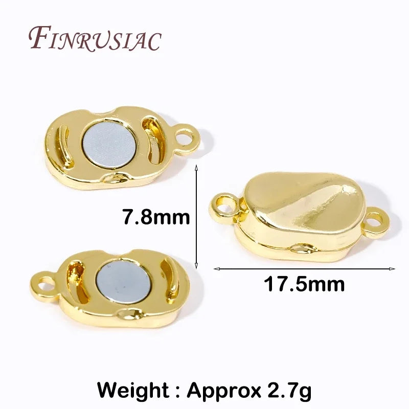 1 Pcs 18K Gold Plated Magnetic Lock For Bracelet Connectors Accessories,Magnetic Fasteners Clasp For DIY Jewelry Making Supplies