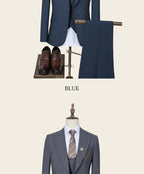 ST Cassy High-End Brand Formal Business Men's Suits Single Breasted Solid Color Slim Fit Suit Wedding Three-Piece