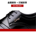 Mens Black Genuine Leather Cap Toe Lace Up Formal Business Office Groom Wedding Daily Wear Dress Shoes British Style Fashion