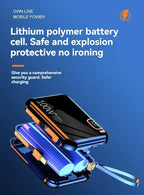 Portable Mini Power Bank, 66W, 20000mAh, Built-in Cable, PD20, Super Fast Charging, Compact, New