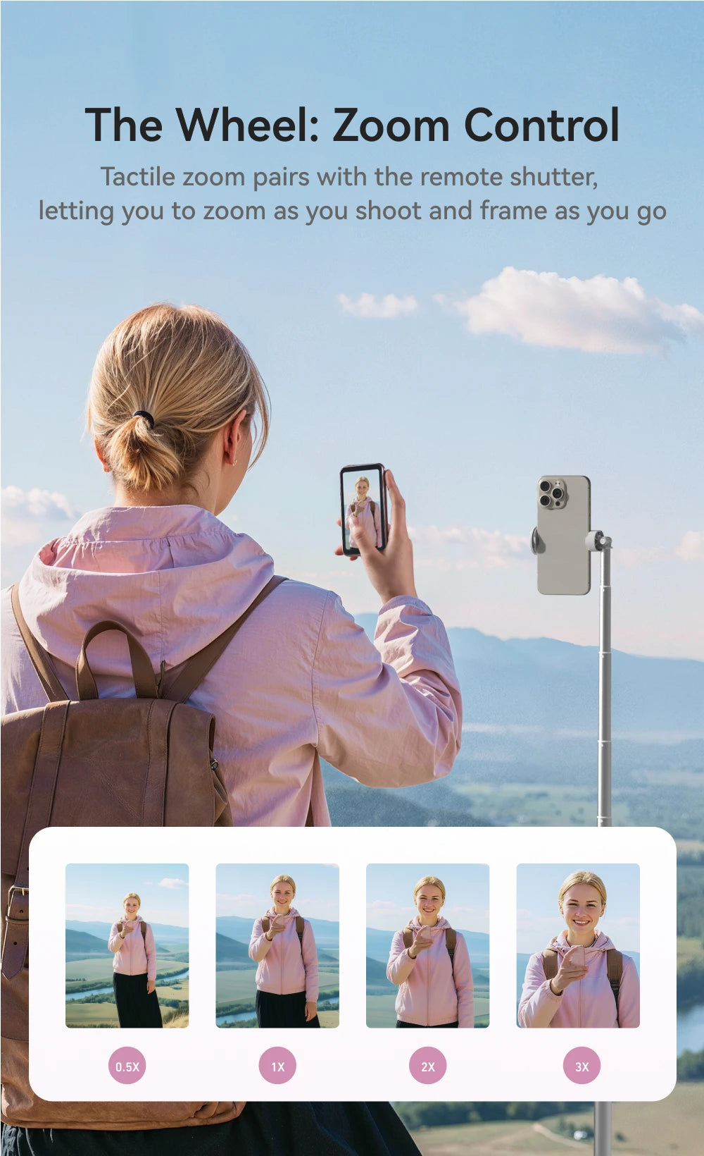 TELESIN Magnetic Phone Selfie Monitor Screen Vlog Selfie For iPhone Android Iphone Wireless Remote for MagSafe ZOOM Control