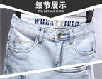 Spring and Autumn New Fashion Trend Solid Color Straight Stretch Denim Pants Men Slim Breathable High Quality Small Foot Pants