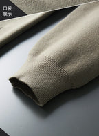 Autumn And Winter New Casual Wool Knit Cardigan Men's Fashion V-Neck Solid Color Shirt Loose Sweater Coat