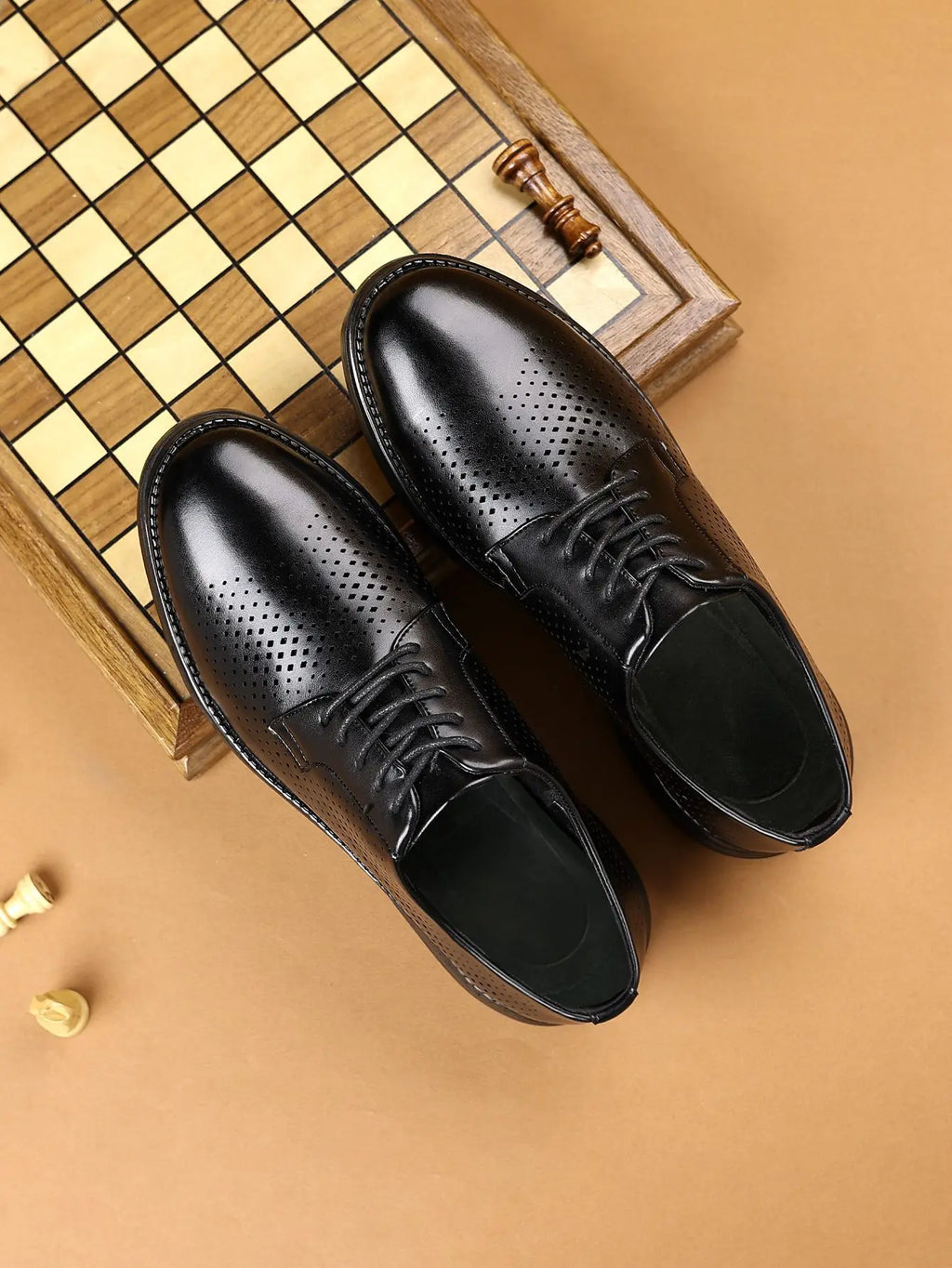 Men's Business Casual Leather Shoes Breathable Hollow Design Spring Summer Formal Shoes Comfortable Spring Summer Leather Footwe