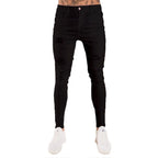 2024 Men Jeans Solid Pockets Stretch Denim Straight Pants Spring Summer Business Casual Trousers Daily Streetwear Men's Clothing