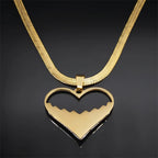 Crystal Love Heart Pendant Necklace Choker for Women Stainless Steel Gold Color Blade Chain Necklaces Jewelry Valentines Gifts