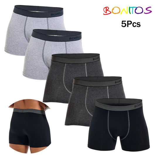 5Pcs Men's Panties Cotton Boxer Sexy Man Boxers Underwear Shorts Lots Male Boxershorts Set Family Underpants Brands