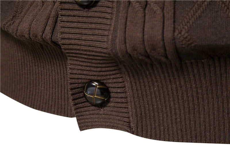 Men Cardigan Casual V-Neck Long Sleeve Sweater Men Coat