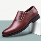 Mens Black Genuine Leather Perforated Metal Decor Lace Up Formal Business Office Breathable Summer Shoes Hollow Stylish Simple