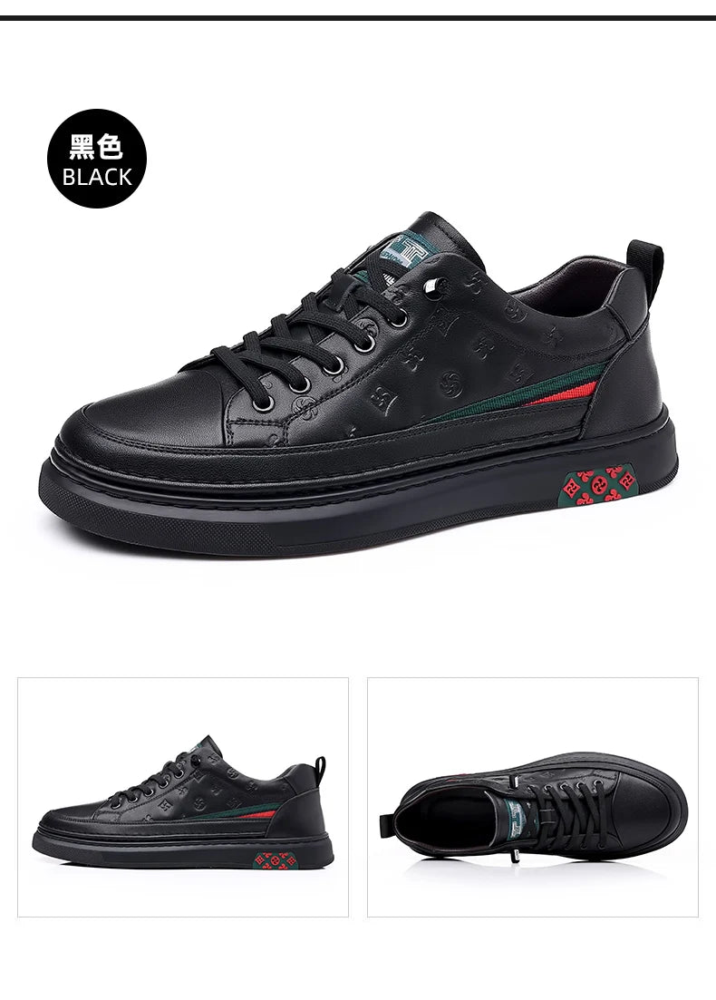 Spring Autumn Flat /5cm Elevator Shoes Men Casual Genuine Leather Sneakers Leisure Height Increase Breathable Men Loafers Trendy