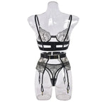 Tornova 2-piece Sexy Lingerie Set G-string Transparent Underwear Lolita Romantic Lingeries Set Sexy Bra Panties Sets Lingerie