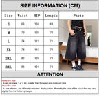 High Waist Black Retro Washed Denim Shorts Women's Harajuku Vintage Fashion Casual Loose Y2K Streetwear Mid Long  Wide Leg Pants