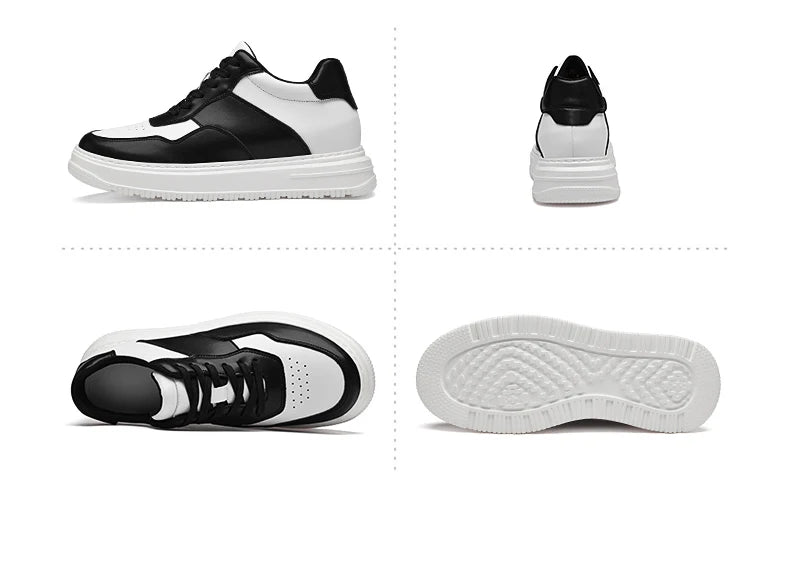 Men Genuine Leather Height Increasing Elevator Shoes Men non-slip BreathableElevator shoes Man Sneakers Comfortable Casual Shoes