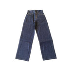 MWJLPWQ Button Design Machete Denim Baggy Jeans Men's High Street Edge Selvedge Niched Hiphop Loose Long Wide Leg Pants 12377