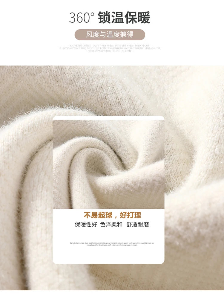 Men's Fashion stripe pattern Sweaters 2024 Autumn/Winter Loose Knittwear Men sweater youth Thick Warm wool pullovers M-4XL ﻿