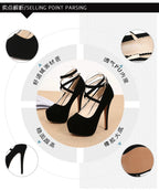 Summer New European American Fashion Cross Ankle Strap High Heels For Women Night Club Party Dress Shoes Comfortable Elegant