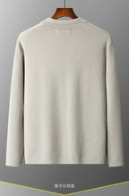 100% Pure Wool Cardigan Men's Spring And Autumn High-End Outerwear Sweater Casual Small Suit Jacket Olive Collar Sweater
