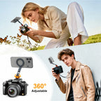 For MagSafe Phone Tripod Holder Mount Aluminum Magnetic Mount Adapter with 1/4” Screw Cold Shoe for iPhone 17 16 15 14 13