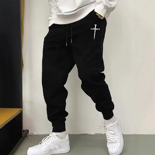 2025 New Arrival Men's Sweatpants High Quality Autumn Winter Daily Casual Sports Jogger Pants Gym Male Cross Printed Trousers