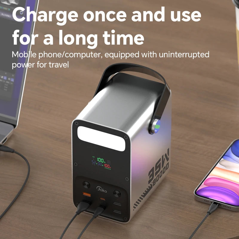 80000mAh Power Bank PD 35W Large Capacity QC 22.5W Fast Charge  Metal Portable Spare Auxiliary Battery With LCD Powerbanks Pack
