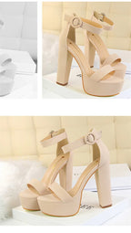 Brand Elegant Sandals Women High Heels Pumps Super High Heel 13cm Women'S Banquet Sandals Waterproof Platform Toe Sandals