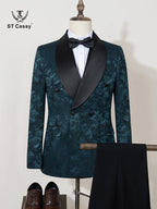 luxury 2-piece suit set men's party outfit high-end double breasted business casual suit groom's wedding dress shawl collar