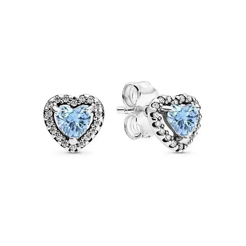925 sterling silver heart-shaped ring necklace earrings sparkling luxury crystal women's jewelry set holiday surprise gift