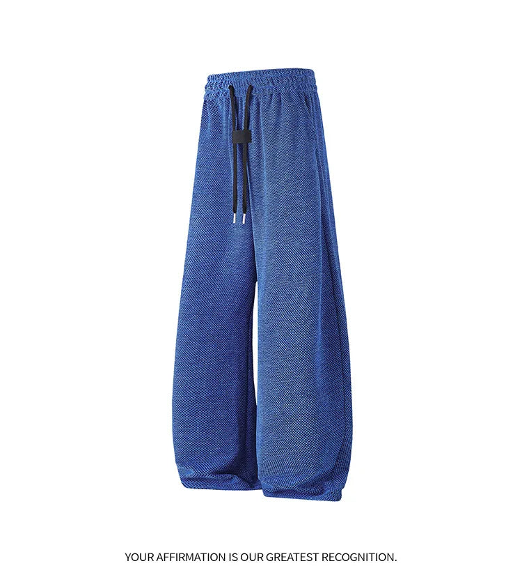 Men's Mesh Jogger Pants Wide Leg Drawstring Elastic Waist Baggy Curved Sweatpants Athletic  Relaxed Fit Casual Lantern Pants