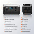 CTOLITY XP1000 1800W Portable Power Station Camping 1024Wh Lifepo4 Battery Emergency Power Emergency Energy Home Appliance RV