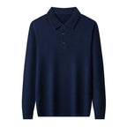 Men's 100% Mink Cashmere Large Size Sweaters Autumn Winter Solid POLO-neck Casual Knit Pullovers Long Sleeve Warm Jumper to