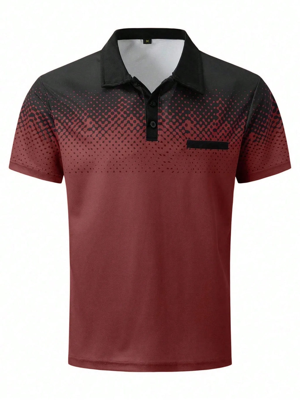 The 2025 summer new men's short-sleeved POLO shirt features a casual and fashionable 3D black dot pattern print