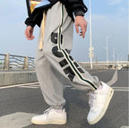 Trousers Hip-hop Wide Leg Sweatpants For Men Summer Stylish Training Cotton Loose Elastic Y2k Casual Baggy Male Sweat Pants L
