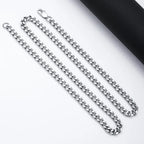 Basic Punk Stainless Steel 3,5,7mm Curb Cuban Necklaces For Men Women Black Gold Color Link Chain Chokers Solid Metal Jewelry