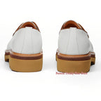 Classic Handmade Thick Soled Derby Shoes for Men British Style White Cowhide Business Dress Shoes Fashion Groom Wedding Shoes