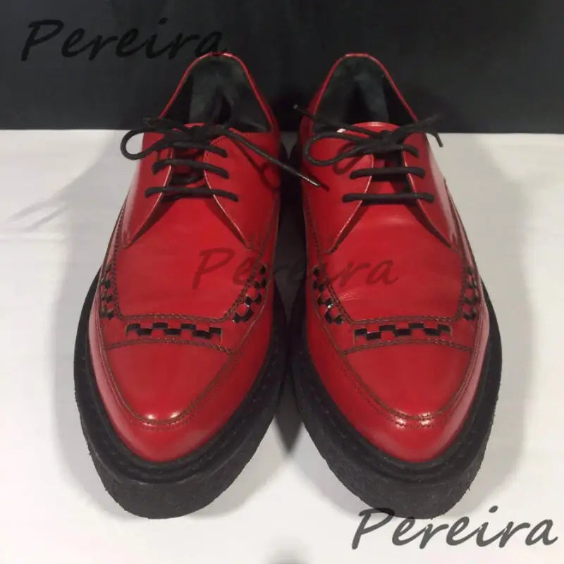 Men's Leopard Print Cowhide Derby Shoes Pointed Toe Genuine Leather Thick Soled Oxfords Spring Summer New Business Dress Shoes