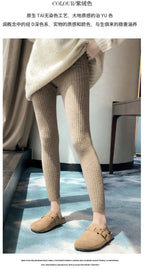Autumn Winter 100% Merino Wool Leggings for Women Thickening Leggings Small Feet Pencil Pants Outdoor Casual Stretchy Pants
