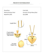 Vnox Light Heart Locket Pendants for Women Men Openable Photo Frame Glossy Stainless Steel Necklaces Family Love Collar