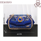 2026 Italian Luxury Rhinestone Taro Royal Blue Open Toe High Heel Shoe And Bag Set for Women - Perfect for Parties Wedding