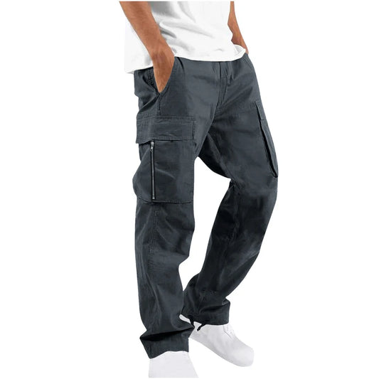 Men's Tactical Cargo Pants Multi Pocket Straight Leg Drawstring Waist Outdoor Hiking Work Casual Daily Street Travel Trousers