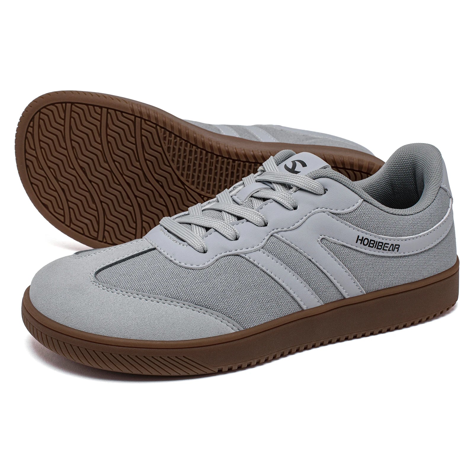 HOBIBEAR Wide Toe Shoes Mens Womens Minimalist Fabric Sneaker Lace Up Casual Walking Shoes